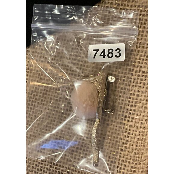 Vintage Mouse Brooch With Faux Fur & Rhinestone Accents - Picture 4 of 12